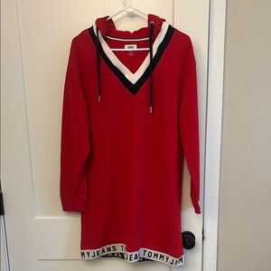 Vintage Tommy Hilfiger Tommy Jeans 90s Y2K hooded sweater dress